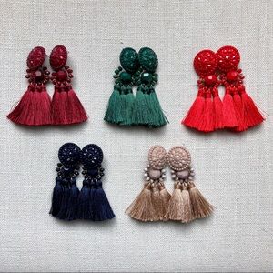 Set of 5 H&M Tassle Enamel Earrings